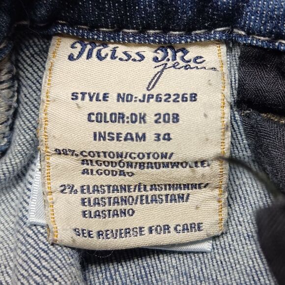Miss Me Embellished Boot Cut Denim Jeans Women's 28. Leather Tag/ Pockets. Blue. - Picture 4 of 16